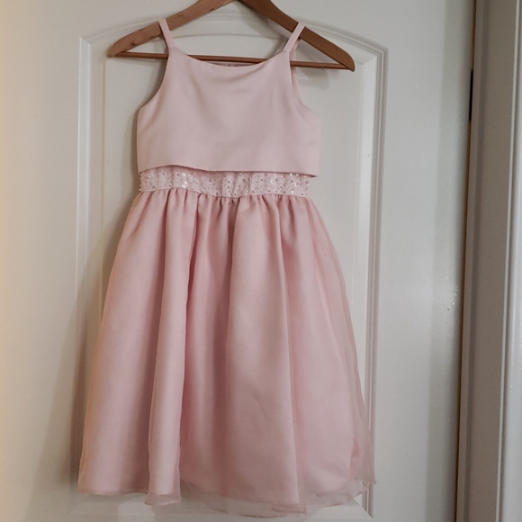 Us Angels flower girl dress, size 7, blush - Picture 1 of 4